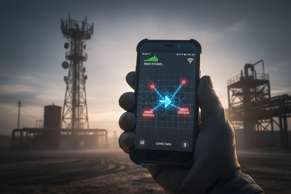 smartphone ex na conectividade de áreas críticas